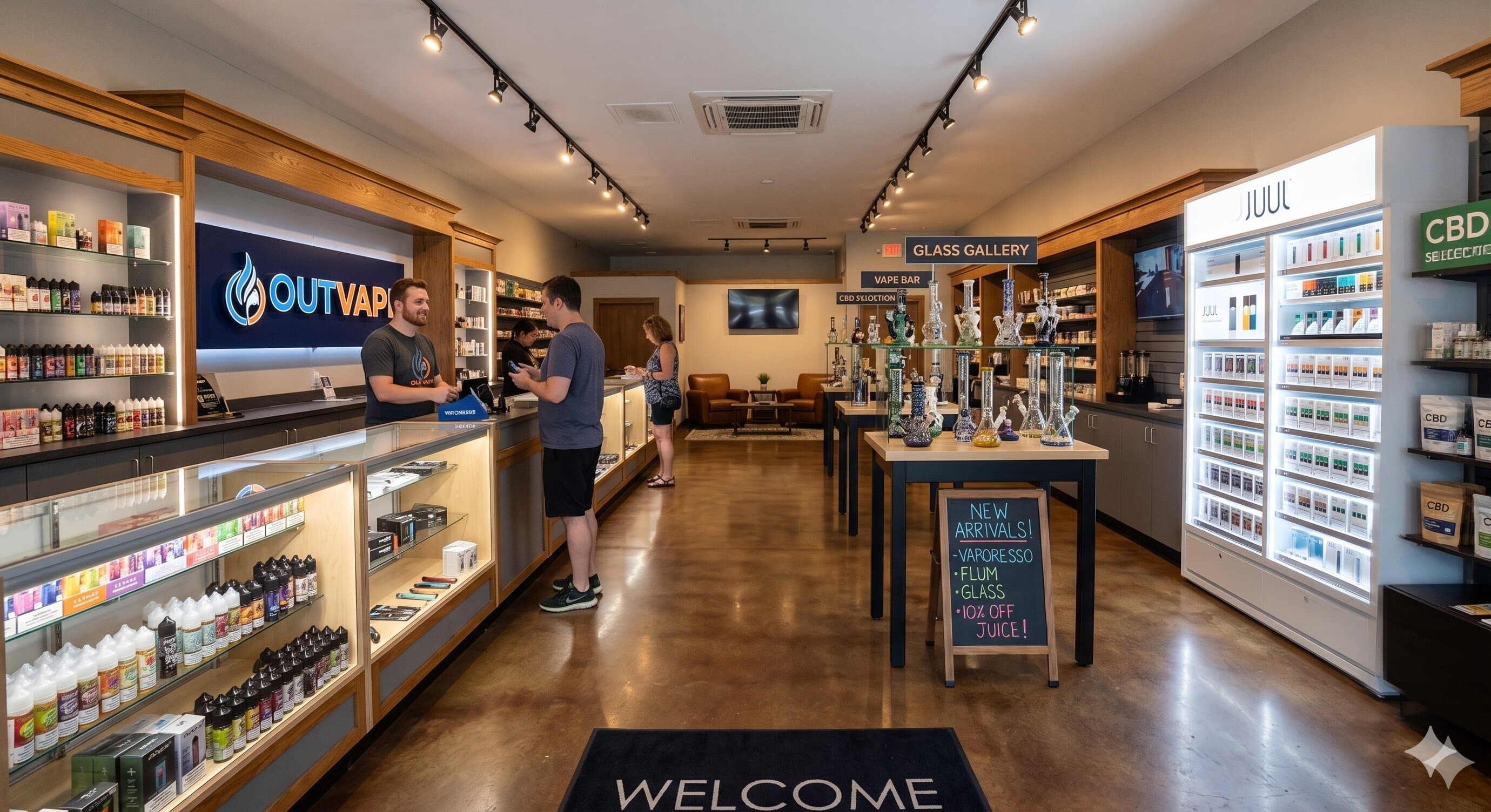 Inside OutVape shop