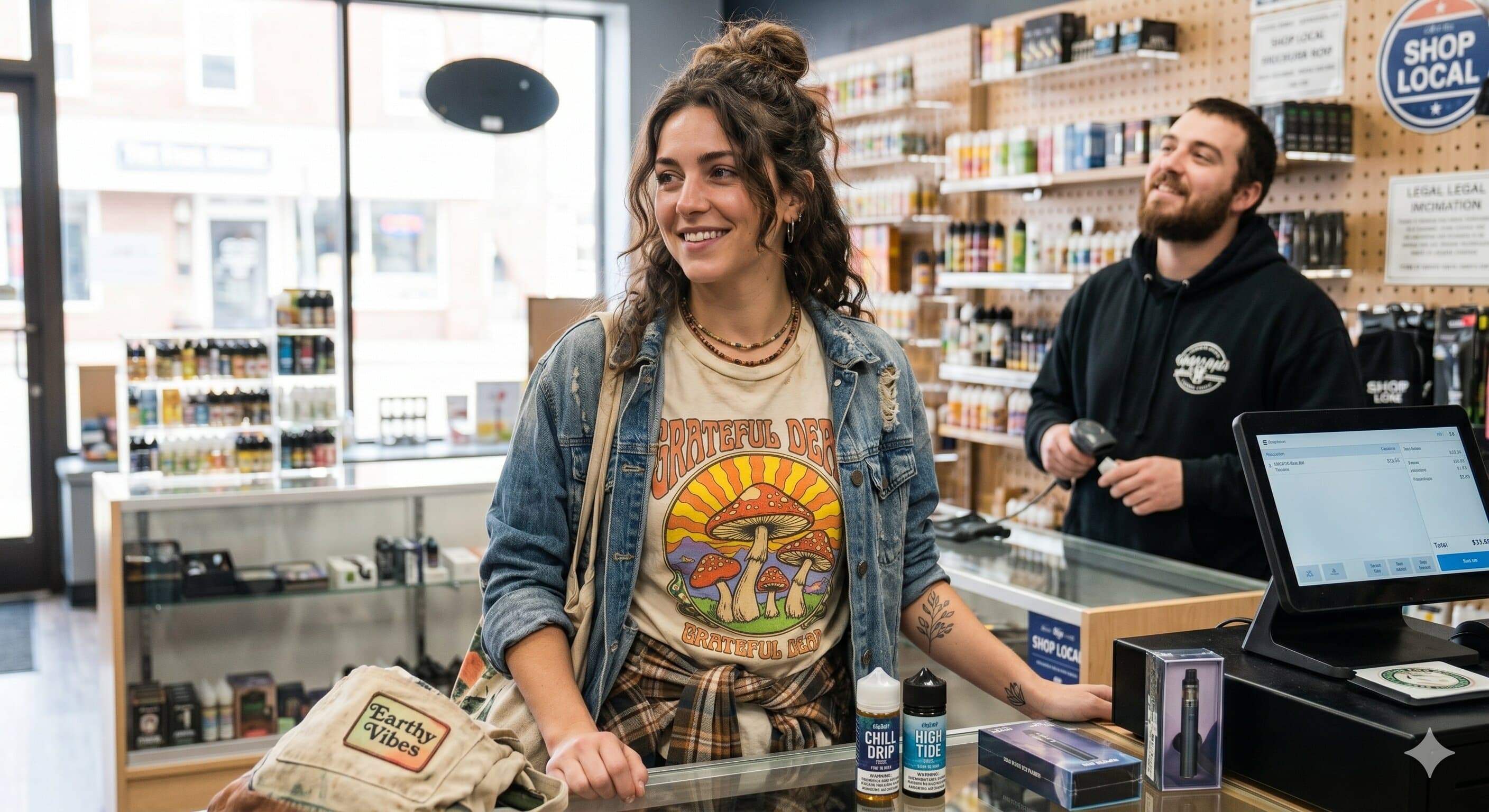 Customer in OutVape shop